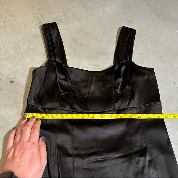 Calvin Klein Sleeveless Satin Sheath Dress, Thick Strap, LBD, Cocktail - Women 6 - Picture 7 of 10